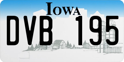 IA license plate DVB195