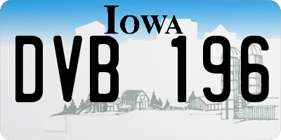 IA license plate DVB196