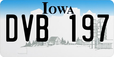 IA license plate DVB197