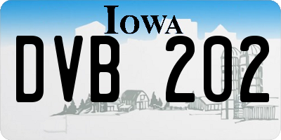 IA license plate DVB202