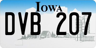IA license plate DVB207