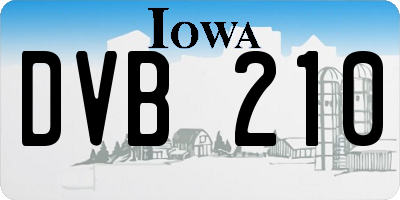 IA license plate DVB210