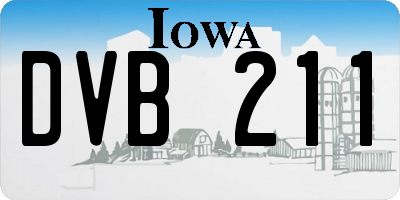 IA license plate DVB211