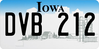 IA license plate DVB212