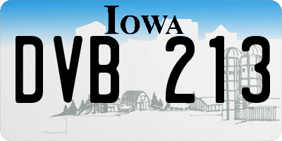 IA license plate DVB213
