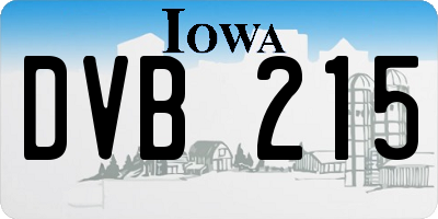 IA license plate DVB215