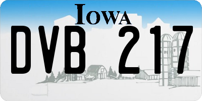 IA license plate DVB217