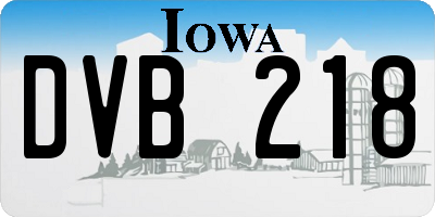 IA license plate DVB218