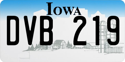 IA license plate DVB219