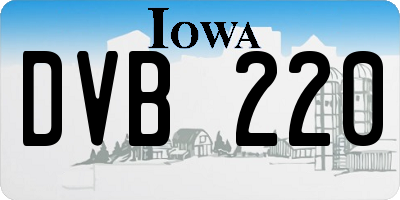 IA license plate DVB220