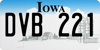 IA license plate DVB221