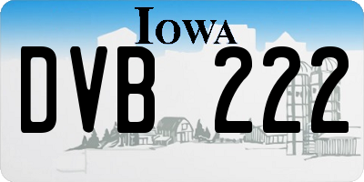 IA license plate DVB222