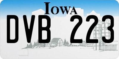 IA license plate DVB223