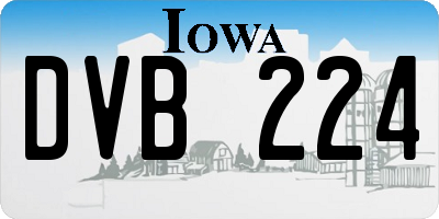 IA license plate DVB224