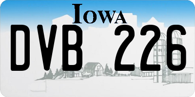 IA license plate DVB226
