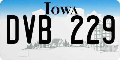 IA license plate DVB229