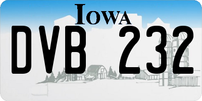IA license plate DVB232