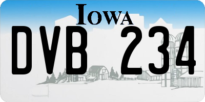 IA license plate DVB234