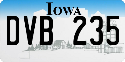 IA license plate DVB235