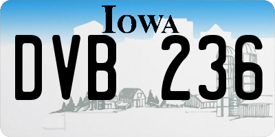 IA license plate DVB236