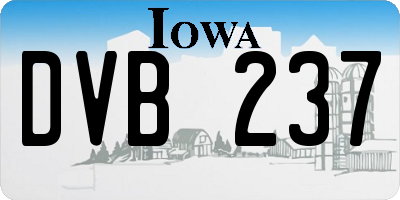 IA license plate DVB237