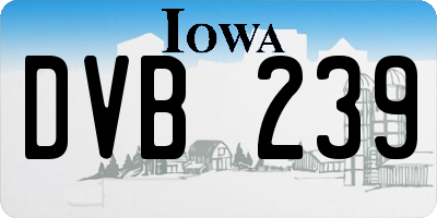 IA license plate DVB239