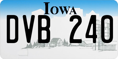 IA license plate DVB240