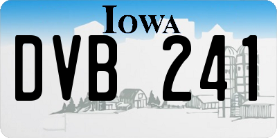 IA license plate DVB241