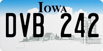 IA license plate DVB242