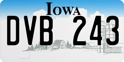 IA license plate DVB243