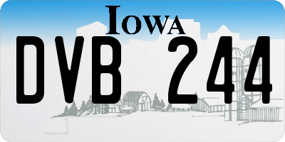 IA license plate DVB244