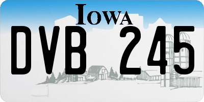 IA license plate DVB245
