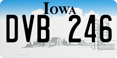 IA license plate DVB246