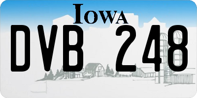 IA license plate DVB248