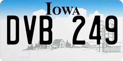 IA license plate DVB249