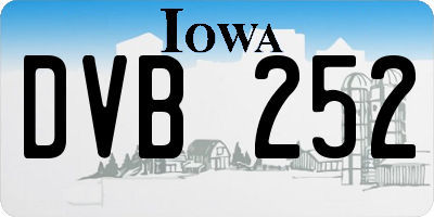 IA license plate DVB252