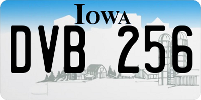 IA license plate DVB256