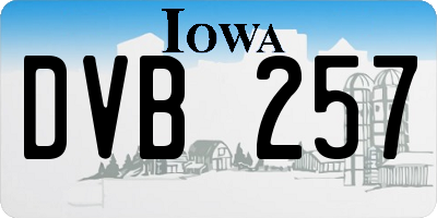 IA license plate DVB257