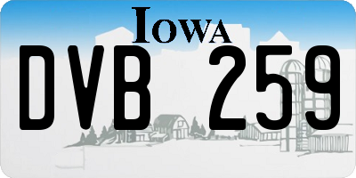 IA license plate DVB259