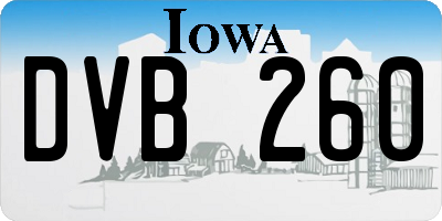 IA license plate DVB260
