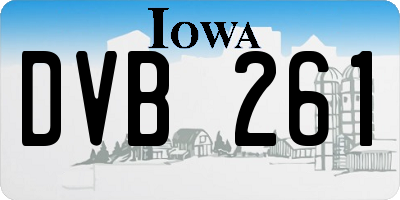 IA license plate DVB261