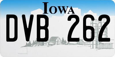 IA license plate DVB262