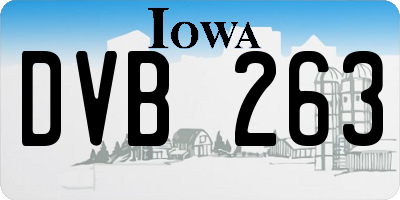 IA license plate DVB263