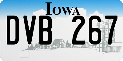 IA license plate DVB267