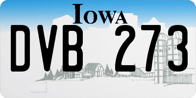 IA license plate DVB273
