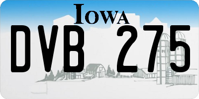 IA license plate DVB275