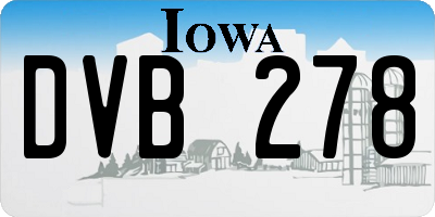 IA license plate DVB278