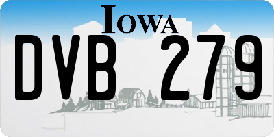 IA license plate DVB279