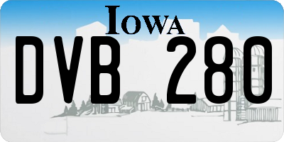 IA license plate DVB280