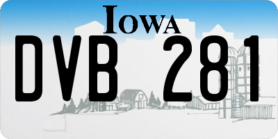 IA license plate DVB281